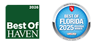 green and white logo for 2026 best of Haven with Best of FL 2025 Regional Logo